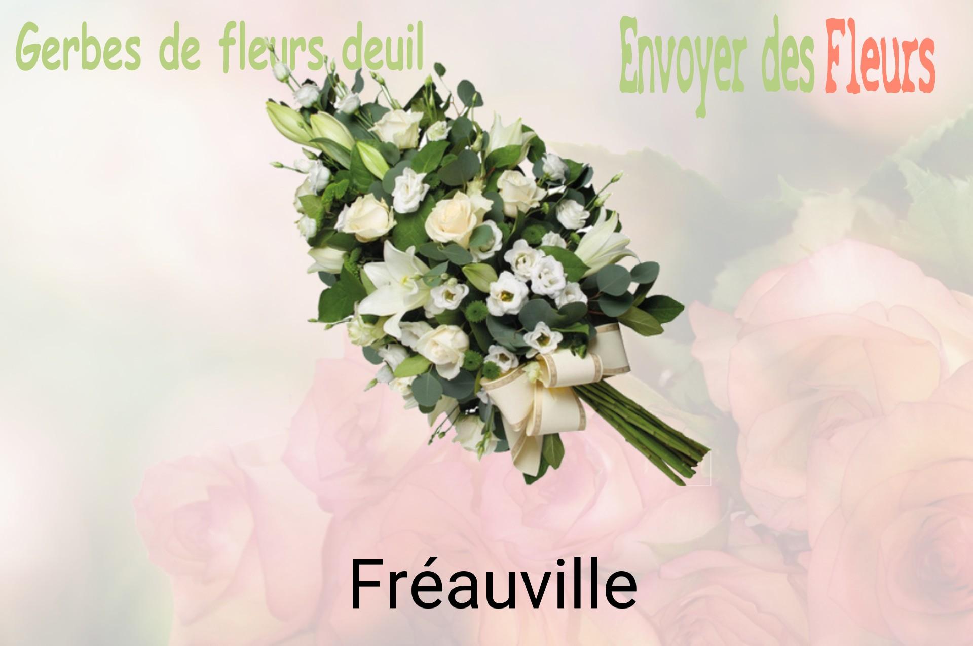 Gerbe de fleurs de deuil livrée à Fréauville